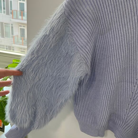 Fashion Nova Purple Eyelash Knit Sweater Size Medium - Picture 3 of 7